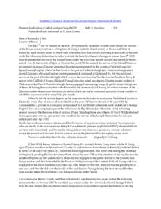 Southern Campaign American Revolution Pension Statements & Rosters Pension Application of John Hawkins Craig W6759 Transcribed and annotated by C. Leon Harris. Sally S. Hawkins