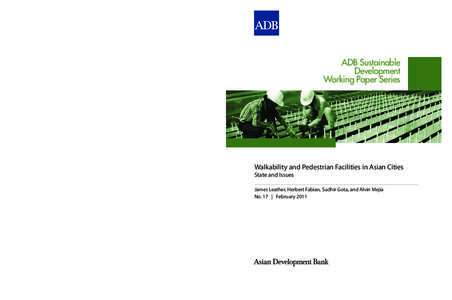 Walkability / Urban studies and planning / Pedestrian / Asian Development Bank / Institute for Transportation and Development Policy / Manila / Transport / Sustainable transport / Walking