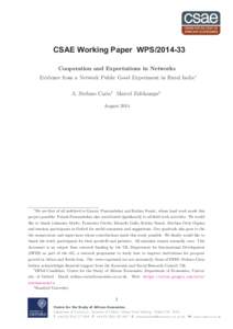 Cooperation and Expectations in Networks: Evidence from a Network Public Good Experiment in Rural India