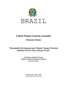 Microsoft Word - Statement by H.E. Ms. Isabella Teixeria, Minister of Environment of Brazil.doc