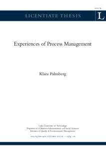 Experiences of Process Management