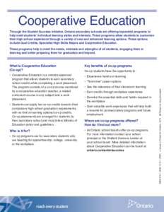 Cooperative Education Fact Sheet - English