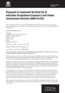 Proposals to implement the third list of indicative Occupational Exposure Limit Values (Commission Directive[removed]EU)