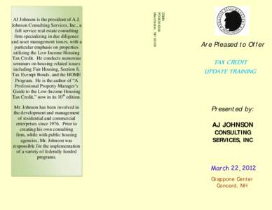 Mr. Johnson has been involved in the development and management of residential and commercial enterprises since[removed]Prior to creating his own consulting firm, while with public housing