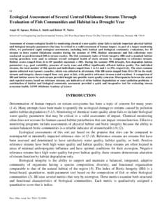 Ecological Assessment of Several Central Oklahoma Streams through Evaluation of Fish Communities and Habitat in a Drought Year