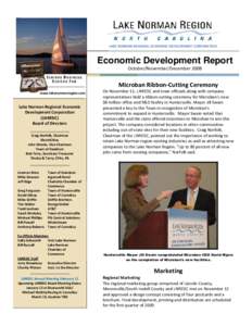 LAKE NORMAN REGIONAL ECONOMIC DEVELOPMENT CORPORATION  Economic Development Report October/November/December[removed]Microban Ribbon-Cutting Ceremony