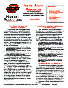 Inside Human Resources Timely Information For Managers, Supervisors, Directors and Support Staff