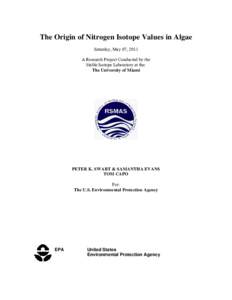 Chemistry / Nitrogen cycle / Nitrate / Nitrification / Denitrification / Urea / Nitrogen / Isotope fractionation / Algaculture / Ammonia / Algae