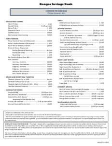 Bangor Savings Bank COMMON FEE SCHEDULE Effective February 1, 2016 CHECKS/CHECK CASHING: Check Printing ------------------------------------------------------- Varies