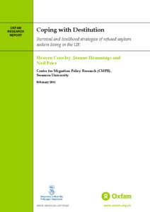 Coping with Destitution: Survival and livelihood strategies of refused asylum seekers living in the UK