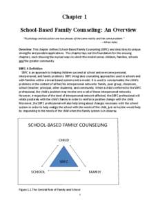 Chapter 1 School-Based Family Counseling: An Overview “Psychology and education are two phases of the same reality and the same problem.” - Alfred Adler  Overview: This chapter defines School-Based Family Counseling 