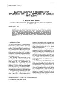 Quantum computing in semiconductor structures with 0.1µm separation of nuclear-spin qubits Mater.Phys.Mech