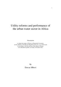 1  Utility reforms and performance of the urban water sector in Africa  Dissertation