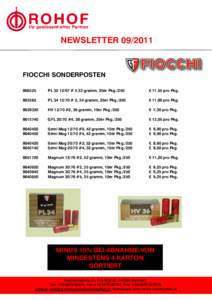 NEWSLETTERFIOCCHI SONDERPOSTENPL # 5 32 gramm, 25er Pkg./250