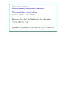this is the source for 2 blog references  Chinese personal consumption expenditures When an elephant carcass is found All We Do For the ElephantsExactly - MIKE page