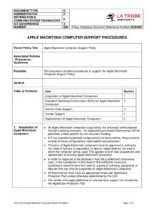 Microsoft Word[removed]Apple Macintosh Computer Support Procedure