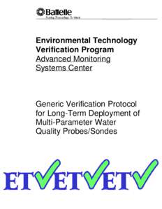 Generic Verification Protocol for Long-Term Deployment of Multi-Parameter Water Quality Probes/Sondes