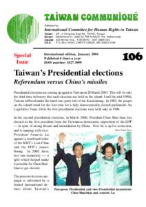 Cross-Strait relations / Politics of Taiwan / Political status of Taiwan / Sovereignty / Chen Shui-bian / Lee Teng-hui / Taiwan independence / James Soong / Pan-Blue Coalition / Taiwan / Politics of the Republic of China / Politics of China