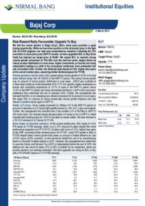 Company Update  Institutional Equities Bajaj Corp 6 March 2013