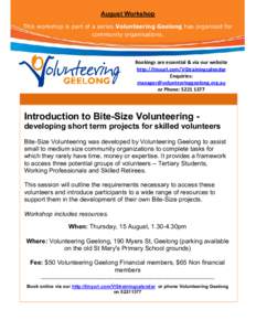 Microsoft Word - Volunteering Geelong Intro to Bite-Size Flyer