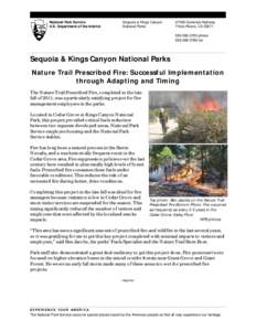 National Park Service U.S. Department of the Interior Sequoia & Kings Canyon National Parks