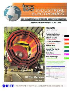 IEEE INDUSTRIAL ELECTRONICS SOCIETY NEWSLETTER ISSNSeptember VOL. 52, NOHighlights of the current issue