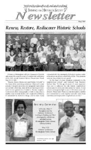 Newsletter  May 2001 Renew, Restore, Rediscover Historic Schools