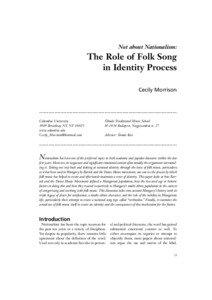 Not about Nationalism:  The Role of Folk Song