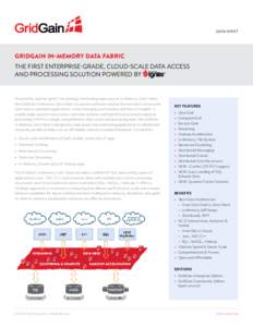 DATA SHEET  GRIDGAIN IN-MEMORY DATA FABRIC THE FIRST ENTERPRISE-GRADE, CLOUD-SCALE DATA ACCESS ™ AND PROCESSING SOLUTION POWERED BY