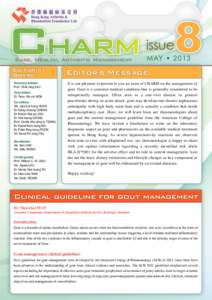 8  issue Care, Health, Arthritic Management  Editorial
