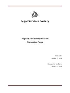 Appeals Tariff Simplification - Discussion Paper