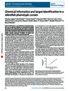 Chemical informatics and target identification in a zebrafish phenotypic screen