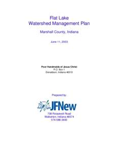 Flat Lake Watershed Management Plan Marshall County, Indiana June 11, 2003  Prepared for:
