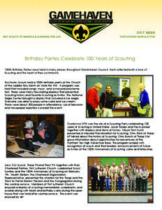 Gamehaven newsletter JULY 2010 BOY SCOUTS OF AMERICA & LEARNING FOR LIFE PARTICIPANT NEWSLETTER