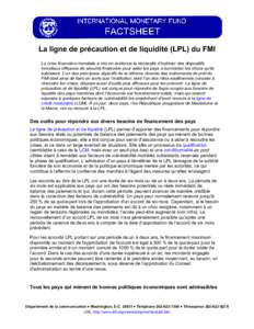 FMI Fiche Technique--La ligne de précaution et de liquidité (LPL) du FMI ; le 21 mai 2014