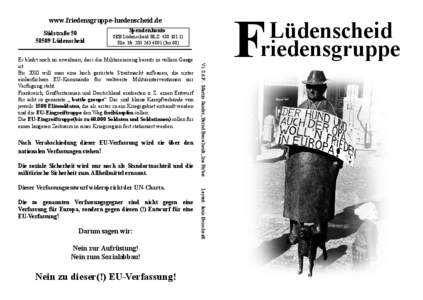 www.friedensgruppe-luedenscheid.de Südstraße[removed]Lüdenscheid Spendenkonto: