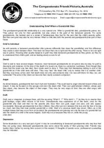 The Compassionate Friends Victoria, Australia 173 Canterbury Rd., P.O. Box 171, Canterbury, Vic[removed]Telephone: [removed]Freecall: [removed]Fax: [removed]www.compassionatefriendsvictoria.org.au  Email: suppo