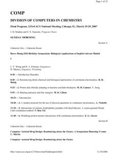 Science / Molecular dynamics / Implicit solvation / Force field / Giovanni Ciccotti / Crystal / Differential equation / Chemistry / Computational chemistry / Molecular modelling