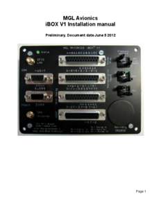 MGL Avionics iBOX V1 Installation manual Preliminary. Document date June[removed]Page 1