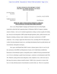 Case 4:14-cv[removed]Document 16 Filed in TXSD on[removed]Page 1 of 11  IN THE UNITED STATES DISTRICT COURT FOR THE SOUTHERN DISTRICT OF TEXAS HOUSTON DIVISION LEYTH O. JAMAL,