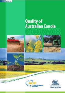 Quality of Australian Canola 2007 D.E. Seberry, R.J. Mailer & P.A. Parker Volume No 14