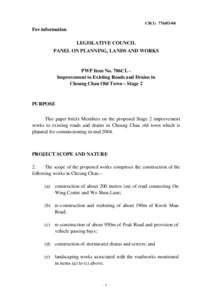 CB[removed]For information LEGISLATIVE COUNCIL PANEL ON PLANNING, LANDS AND WORKS