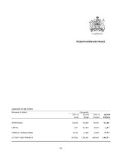 Alberta Budget[removed]Estimates - Treasury Board and Finance