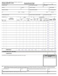 Clear TRAVEL EXPENSE CLAIM See Instructions and *Privacy Statement On Reverse Side