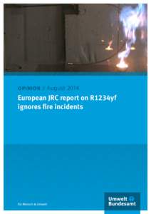 opinion // August[removed]European JRC report on R1234yf ignores fire incidents  1