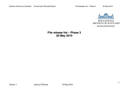 National Archives of Scotland  Government Records Branch File Release List – Phase 3