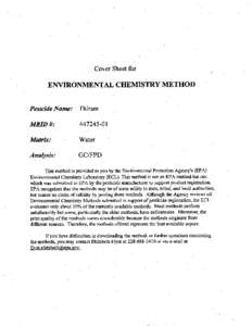Environmental Chemistry Methods: Thiram; [removed]