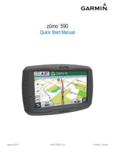 zūmo 590 ® Quick Start Manual  January 2014