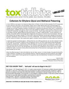 September 2011 ToxTidbits