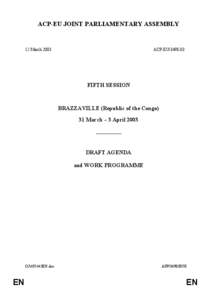 ACP-EU JOINT PARLIAMENTARY ASSEMBLY  12 March 2003 ACP-EU[removed]
